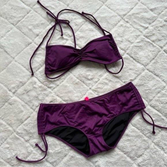 Victoria’s Secret | Purple Plum Side Ruched Bikini Bottoms | Size Medium - Picture 4 of 10